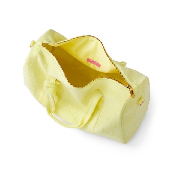 💛🌴 Stoney Clover Lane x Target Yellow Terry Palm Tree Embossed Duffle Bag 🌴💛 - Picture 3 of 8